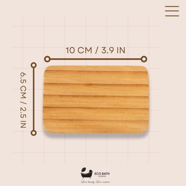 Beech Wood Ridged Soap Dish - Natural Wooden Soap Dish Holder for Bathroom, Eco-Friendly Bar Soap Holde - Image 6