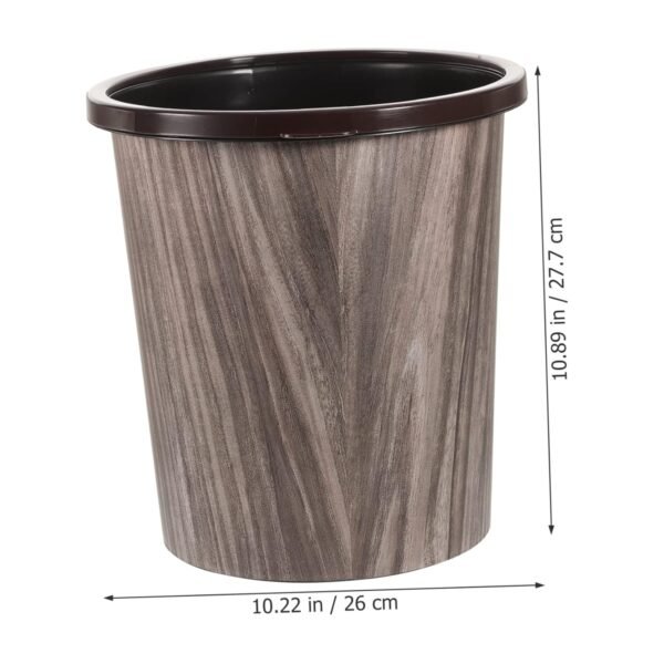 Imitation Wood Grain Trash Can Retro Bin Garbage Can Bedroom Trash Bin Kitchen Garbage Can Wastebasket Top Lid Retro Style Trash Cans Retro Trash Can Compost Bin Sink Mini Plastic - Image 4