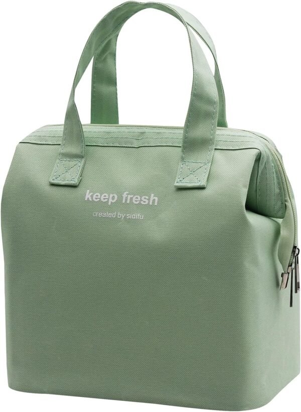 Mziart Insulated Lunch Bag Simple Bento Cooler Bag Lunch Tote Bag for Lunch Box for Women Men Adult Picnic Working Hiking Beach (Light Green)