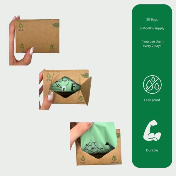 Compost Bags1.3 Gallon, 50 Compostable Trash Bags, Biodegradable, Compostable Bags, Small Compost Bags for Countertop Bin, Bio Composting Bags, Compost Bin Bags, Green Trash Bags, Food Scrap Bags (50) - Image 6