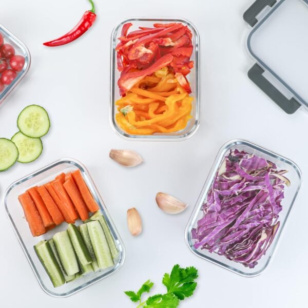 M MCIRCO [5-Packs, 36 Oz Glass Meal Prep Containers with Snap Locking Lids Glass Food Containers,Airtight Lunch Container,Microwave, Oven, Freezer and Dishwasher (4.5 Cup) - Image 7