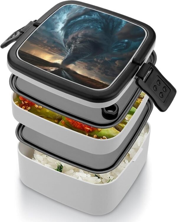 Tornado Natural Disaster Lunch Box Bento Box Detachable Double Lunch Box Containers for Adult - Image 4