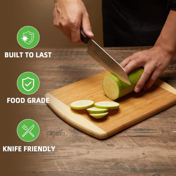 Organic Small Cutting Boards with Lifetime Replacements Wooden Cutting Boards for Kitchen Small Wood Cutting Board Small Bamboo Cutting Board - Image 3