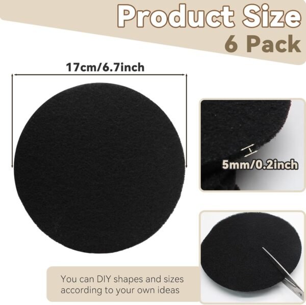 Biaungdo 6 Pack 6.7 Inch Round Charcoal Filter Replacements, Black Kitchen Compost Bin Filters for Countertop Round Carbon Filter Bin Pail Replacement - Image 4