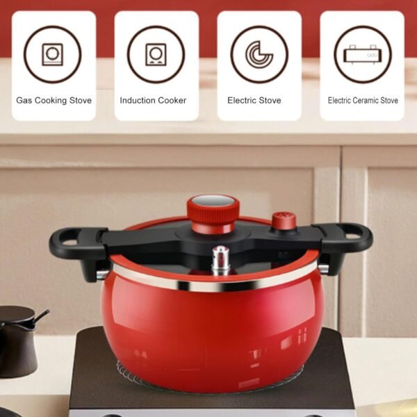 Fine Iron Pressure Cooker, Efficient Fast Cooking, Multifunctional Design, Scientific, 7 Liters Capacity, Suitable for Induction, Gas Stove, Electric Stove, Ceramic Stove - Image 2