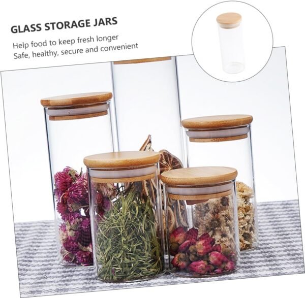 Ciieeo 2pcs Sealed Jar Mason Jar Food Jar Kitchen Canisters Sealed Food Canisters Coffee Bean Storage Jar Candy Containers Clear Containers Cookie Containers with Lids Tea Tins Can Glass - Image 4