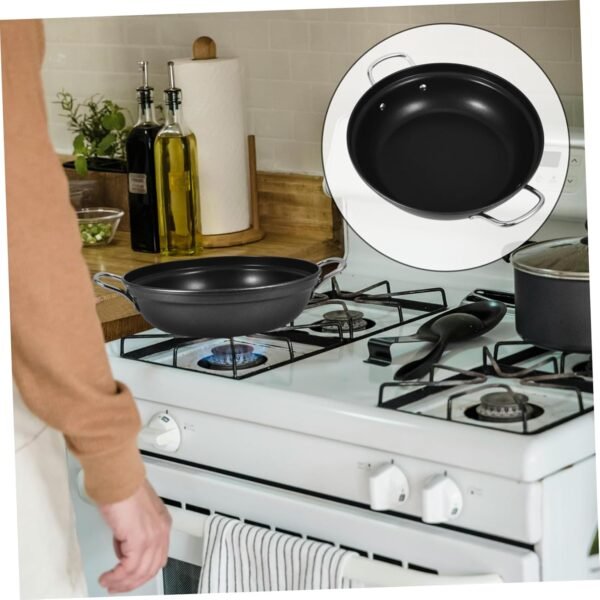 Large Capacity Shallow Soup Hot Pot Hotpot Pot Deep Frying Pan Dish Drying Rack Shallow Cookware The Wok Griddle Pans Big Pots for Cooking Korean Ramen Pot Metal Wok Home Wok Iron Cabilock - Image 5