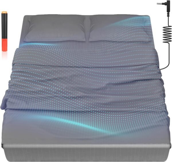 HLLBLL® Grounding Bedding Sheet Set, Bed Sheets and Pillowcase Set, 90% Organic Cotton+10% Pure Silver Organic Fitted Grounded Sheet for Improved Sleep, Pain Relief (Gray, King)