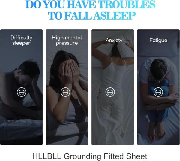 Grounding Sheet, 90% Organic Cotton+10% Pure Silver Organic Fitted Grounded Sheet for Improved Sleep, Pain Relief - Earth Connected Bedding (White, Queen) - Image 3