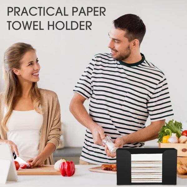 4 Pack Acrylic Countertop Paper Towel Dispenser Folded Paper Towel Dispenser for Kitchen or Bathroom Multifold Trifold Napkin Holder Disposable Hand Towel Tray for Bathroom Toilet Kitchen - Image 6