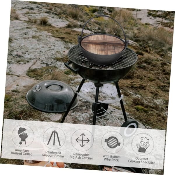 Japanese Sukiyaki Gadget Casserole Dishes Stock Gooseneck Steaming Pot Saucepan with Handle Camping Cookware Clad Strainer Cauldron Wok Food Chafing Dish Iron Sukiyaki Pots Wooden - Image 4