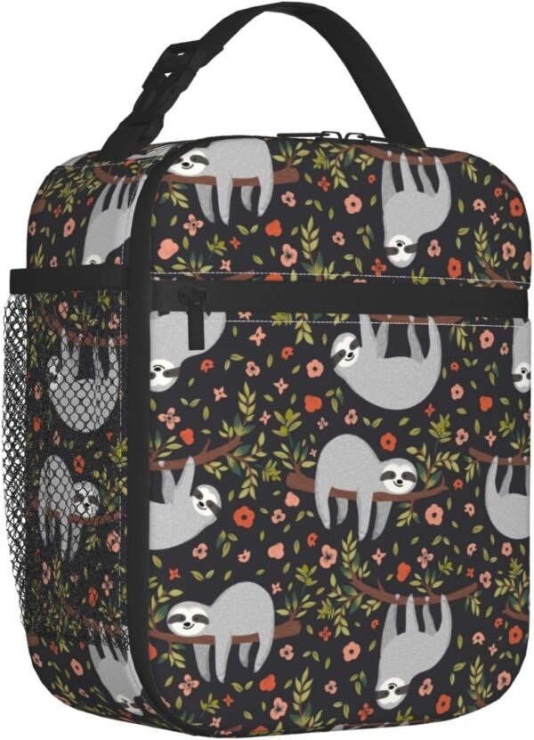 Cute Sloth Portable Lunch Box Insulated Reusable Bento Box Lunch Bag Tote For Men Women