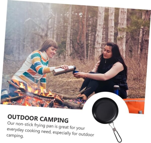 9 Frying Pan Outdoor Cooking Stove Mini Wok Induction Pans Omelette Fry Pan Frypan Egg Cooker Pan Saucepan Broiler Pan for Oven Stove Grill Pan Outdoor Cookware Non Food Black Iron - Image 6