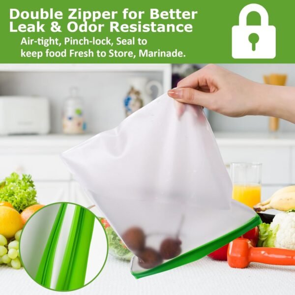 Odor Proof Food Storage Bags Reusable Bear Bags for Food Backpacking No-Odor Zipper Barrier Bags Fit Home Organization, Food Storage,Freezer Safe(10p-8.5x10in) - Image 3