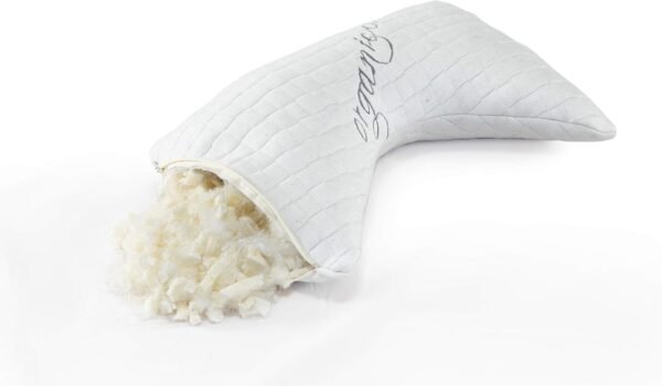 Natural Latex & Down Alternative Travel Pillow - Organic Luxury Travel Neck Pillow for Airplane, Camping and Car, Hypoallergenic Adjustable Neck Support Travel Pillow, Handmade in USA - Image 3