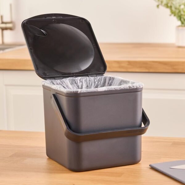 Minky Homecare Kitchen Compost Bin – Countertop Food Waste Caddy with Easy Wipe Clean Interior – Made in The UK - 3.5L (0.9 gal.) ECO Black - Image 7