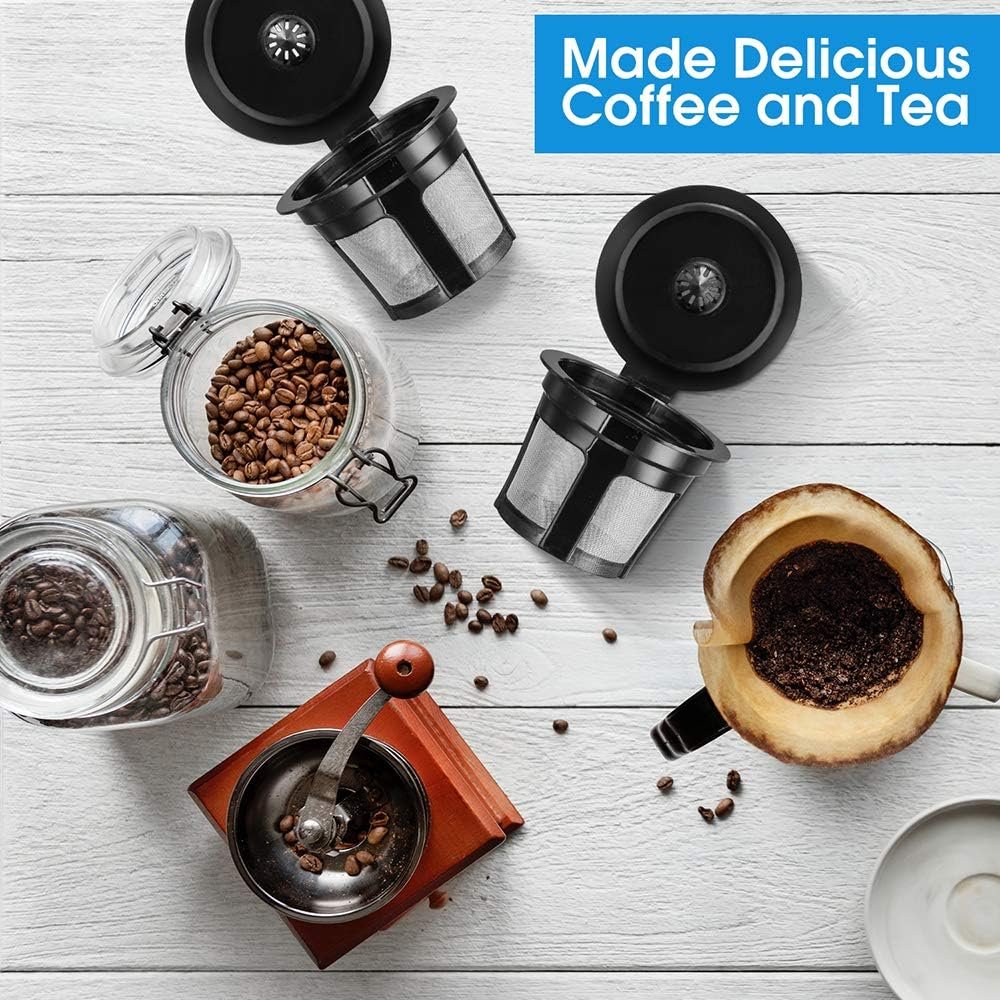 6 Pack Reusable K Cups, Universal Fit Reusable Coffee Filters with Food Grade Stainless Steel Mesh Eco-Friendly Coffee Pods, for 1.0 and 2.0 Brewers - Image 6