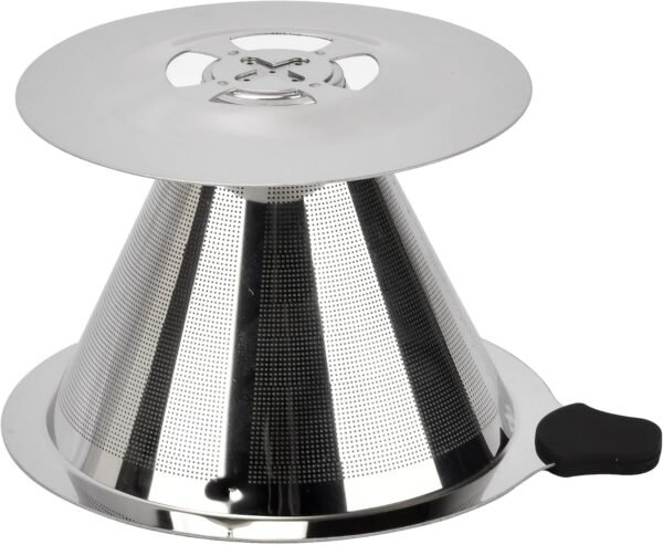 Pour Over Coffee Dripper Stainless Steel Reusable Filter Paperless Cone Coffee Maker Dripper for 1-2 Cup - Image 3