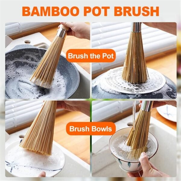 Natural Cleaning Brush Set For Home Use Kitchen Cleaning Tools That Are For Pots And Pans Dishwashing Brushes Large Baking Sheets for Oven (Beige, 20cm) - Image 3