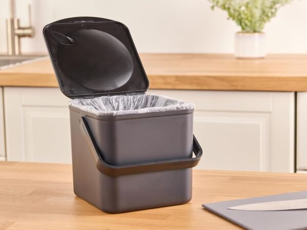 Minky Homecare Kitchen Compost Bin – Countertop Food Waste Caddy with Easy Wipe Clean Interior – Made in The UK - 3.5L (0.9 gal.) ECO Black - Image 6