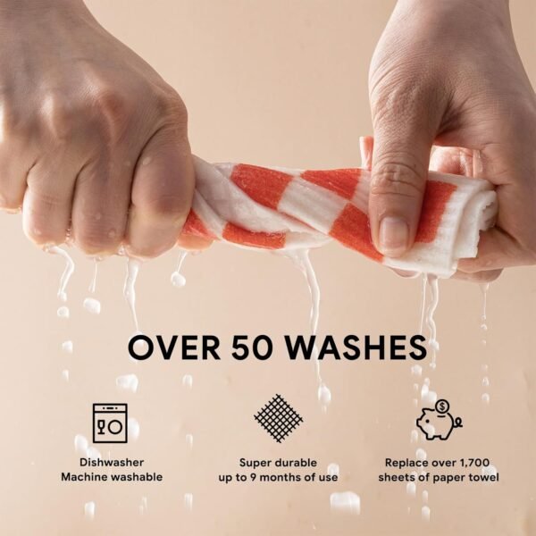 RECYCO Swedish Dishcloths for Kitchen | 6 Pack Modern Geo Washable Dish Rags | Cellulose Reusable Cleaning Paper Towels | Absorbent Counter Dish Cloth Sponge Kitchen Wipes, 8" L x 7" W - Image 5