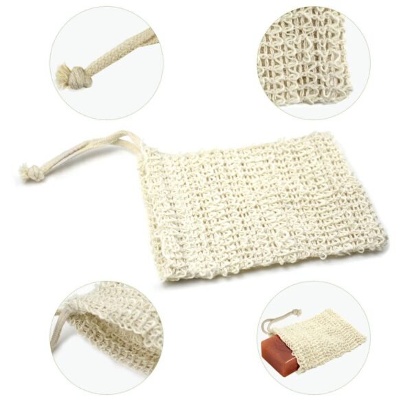 Soap Bag, 5 Pack Natural Sisal Soap Saver, Zero Waste Plastic-Free Soap Net, Foaming and Drying The Soap, Massage, Peeling - Image 2
