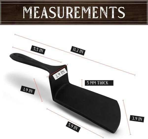 USABEST Premium Cast iron BBQ Spatula skillet Burger smasher press Unique gift cooking and grilling burgers - Image 2
