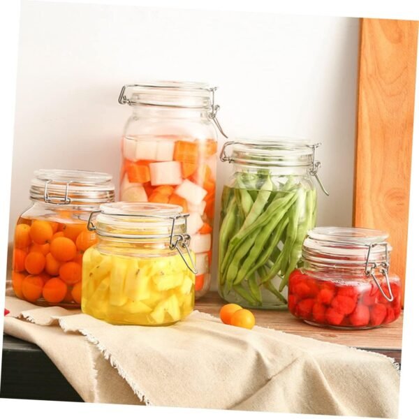 Square Glass Containers Lip Gloss Containers Kitchen Storage Jars Storage Jars Container Food Storage Container Coffee Bean Storage Can Clear Container Candy Containers Seal Pot - Image 6