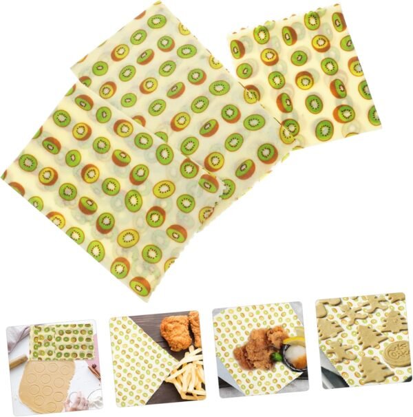 Ipetboom 3pcs Beeswax Reusable Beeswax Food Wraps for Bread and Sandwiches Food Wrapping Cloth Organic Beeswax Cloth Beeswax Bread Wraps Beeswax Paper Storage Kitchen Supplies Cotton - Image 8
