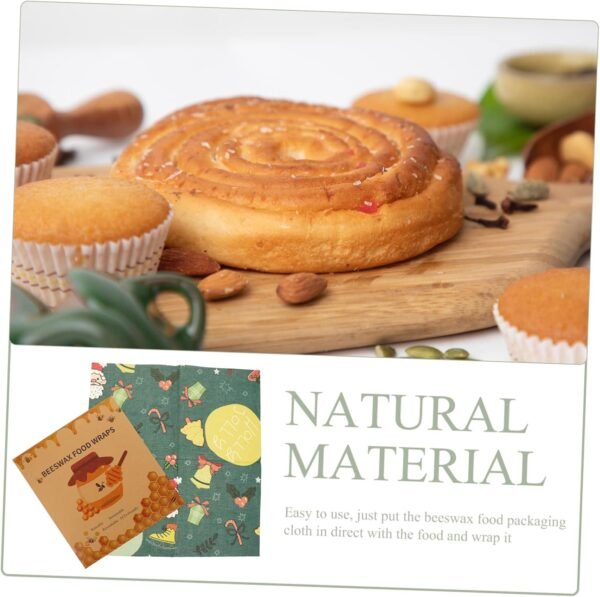 3pcs Beeswax Wrap Packing Paper Beewax Wraps for Food Beeswax Bowl Cover Food Storage Wrap Reusable Food Wraps Kitchen Beewax Wraps Practical Food Wraps Decorate Food Grade Cotton - Image 8