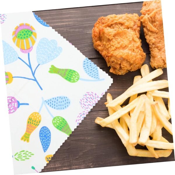 Organic Beeswax 3pcs Beeswax Wrap Organic Beeswax Organic Beeswax Cloth Kitchen Beeswax Wraps Food Wrap Cloth Cloth Suit Wrapping Cloth Purple Flower Stencil Purple - Image 4