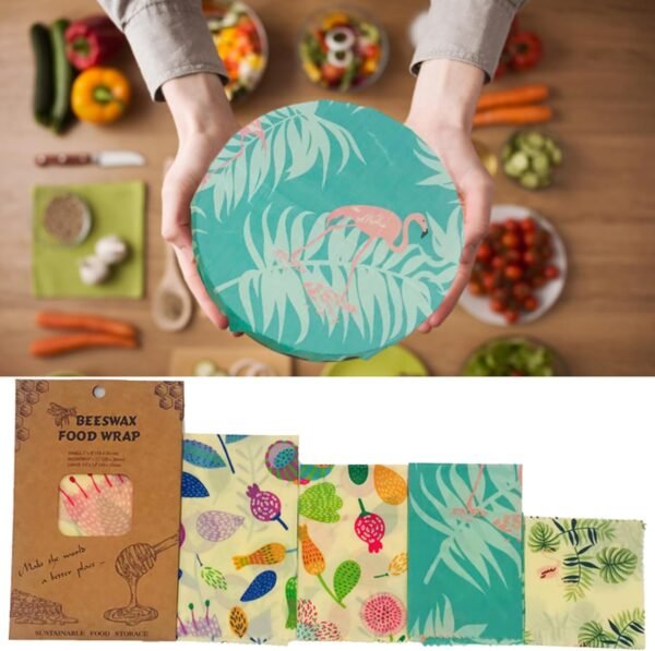 Reusable Beeswax Food Storage Wraps, 4 Pack Sustainable Beeswax Wraps Organic Cotton Wrapper for Food, MIATTCLD Beeswax Bread Bags Plastic-Free Fresh Food Keeper for Homemade Bread, Sandwich, Fruit - Image 7