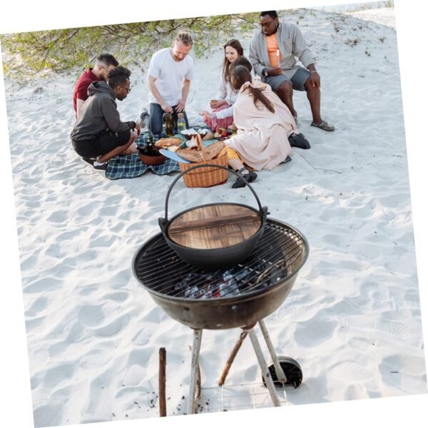 Japanese Sukiyaki Hot Pot Camping Cookware Hotpot Fondue Pot Soup Pot Cooking Pasta Skillet Warmer Casserole Shabu Pot Shabu Pan Outdoor Picnic Cookware Home Pot Japanese Pot Iron - Image 2