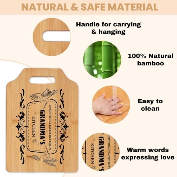 Gifts for Grandma, Grandma's Birthday Gifts, Engraved Bamboo Cutting Board 11"L x 8.5"W x 0.39"Th - Best Grandma Gifts from Daughter Son for Grandmas Birthday, Thanksgiving, Christmas. - Image 5