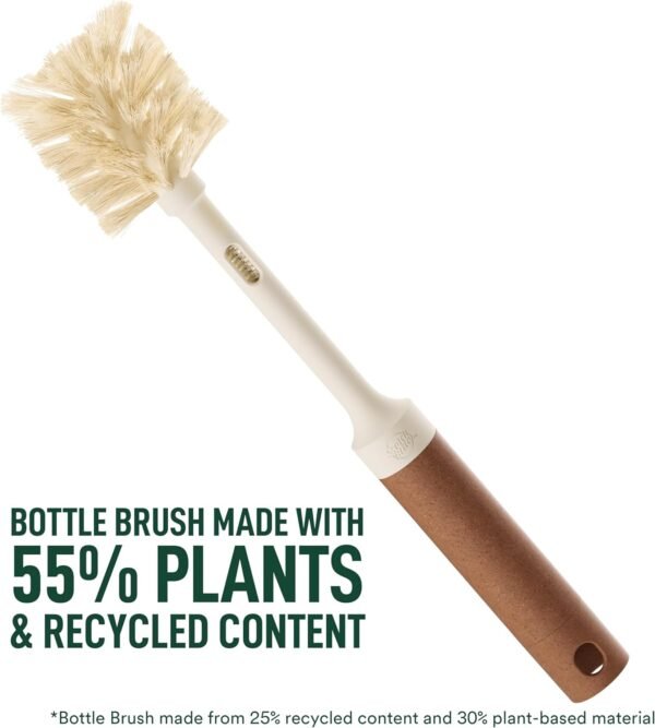Scotch-Brite Greener Clean Bottle & Straw Brush Set with 2 Replaceable Bottle Brush Heads - Image 3