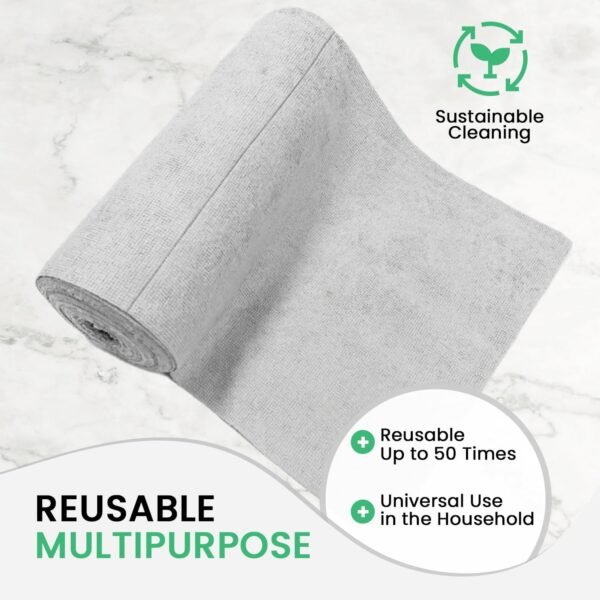 Reusable Paper Towel - Microfiber Cleaning Cloth Roll, Lint-Free, Non-Abrasive, Highly Absorbent, Ultra-Fine Material - Ideal for Home, Auto, Pro Cleaners, Opticians & Photographers (Pink) - Image 4