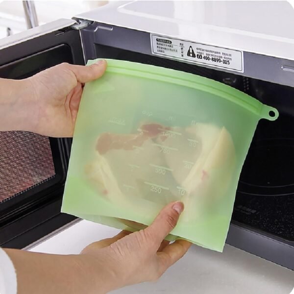 Reusable Silicone Food Storage Bags, WINDSIUUU 100% Silicone Food Grade Containers, Leakproof, Sandwich Snack Bags, Stand Up Zip Container for Soup and Leftovers, Dishwasher & Microwave Oven Safe-18OZ - Image 5