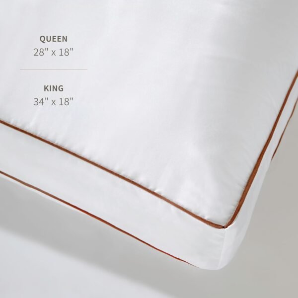 Saatva Latex Pillow - Standard Loft (4” - 5”) - Hypoallergenic Pillow with Shredded Latex Core - Breathable - Machine Washable Organic Cotton Cover - Queen (28"x16") 1 Pack - Image 5