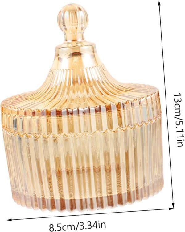 Glass Cotton Swab Box Cotton Pad Container Tank Bottle To Go Food Containers with Lids Cosmetic Containers Jewelry Storage Case Candy Jars with Lids Biscuit Snacks Dessert Bowls - Image 2