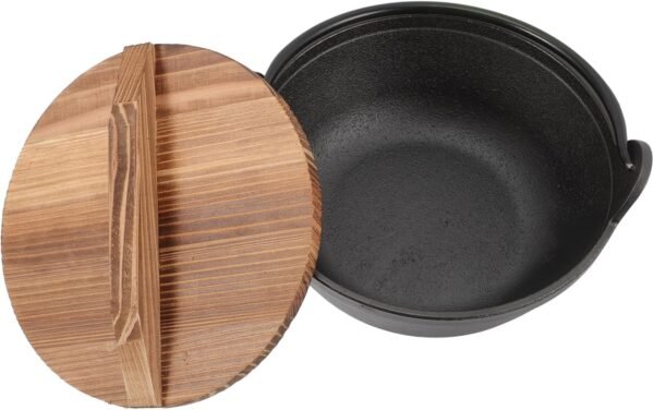 Stew Soup Pot Outdoor Cookware Camping Cooker Pot Cast Iron Japanese Nabe Smooth Surface Easy Care