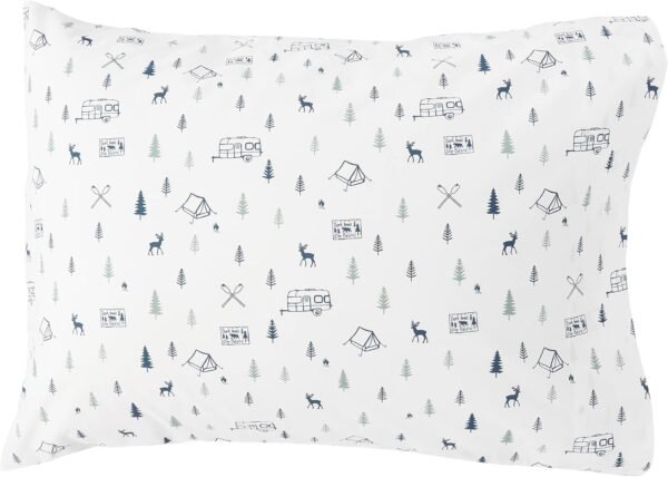 Eddie Bauer - Twin Sheets, Cotton Percale Bedding Set, Crisp & Cool Home Decor (Campout Dark Blue,3 Pieces, Twin) - Image 7