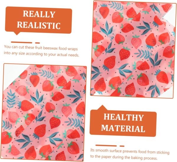 FOMIYES 3pcs Reusable Beeswax Paper Food Wrapping Paper Beeswax Paper for Baking Oil Proof Wraps Papers Beeswax Wraps for Food Baking Food Wraps Cake Wrapping Papers Beeswax Papers - Image 4