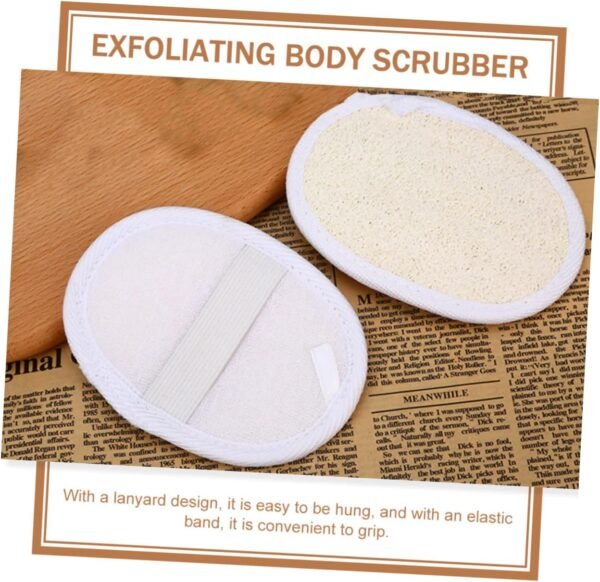 6 Pcs Bath Towel Cleaning Sponges Cleaning Scrubber Luffa Pad Sponge Sponges for Cleaning Gloves for Cleaning Natural Dish Sponge Face Cleansing Sponge Body Scruber Beige Loofah - Image 7