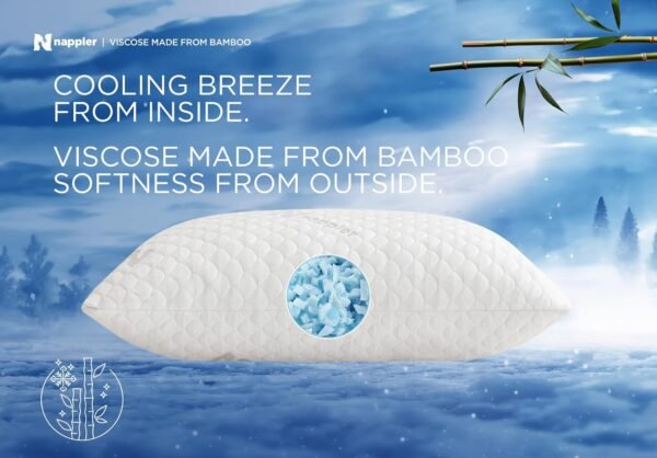Cooling Pillow for hot Sleepers - Bed Pillows Queen Size Premium Set of 2 - Adjustable Shredded Memory Foam - Medium to Firm Pillows for Back, Stomach & Side Sleepers -Washable Cover - Image 7