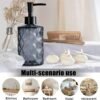WCHOSOZH 3Pcs 11Oz Soap Dispenser with Plastic Pump, Diamond Design Kitchen Bathroom Soap Dispenser, Refillable Liquid Glass Soap Dispenser for Hand Soap, Soap, Lotion (Black) - Image 5