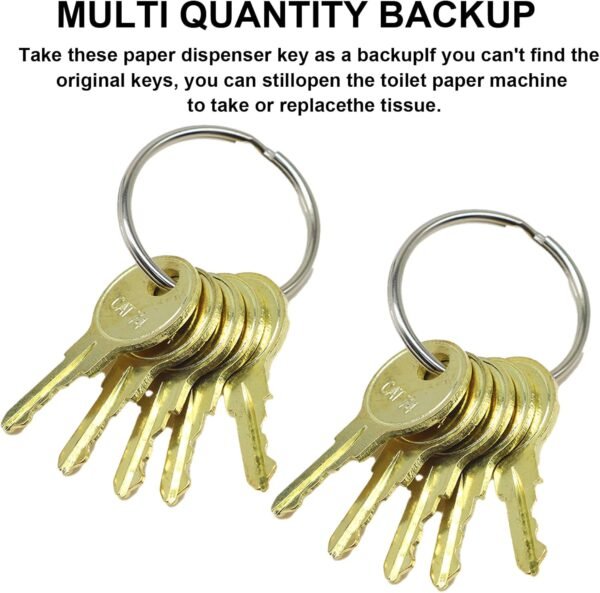 Toilet Paper Dispenser Keys 10-Pack 33043 CAT74 Toilet Paper Towel Dispenser Key Dispenser Keys Paper Towel Key Compatible with Janitor Bobrick Cat 74 Dispenser - Image 6