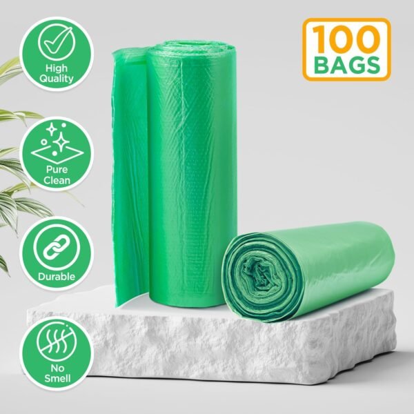 ToughBag 33 Gallon Recycling Trash Bags (100 Count) - Green Trash Bags, Yard Waste Bags, Large Garbage Bags, 30 Gallon Lawn Bags - Image 5