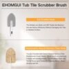 Tub Scrubber Cleaning Brush, Non-Scratch Shower Scrubber with Long Handle, 6 Replaceable Natural Fiber Pads & A Double-Sided Head, Scrub Brush for Cleaning Bathroom Kitchen Wall Sink - Image 4