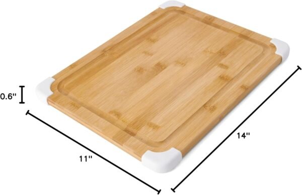 Farberware Nonslip Bamboo Cutting Board with Juice Groove, 11x14 Inch, White - Image 10