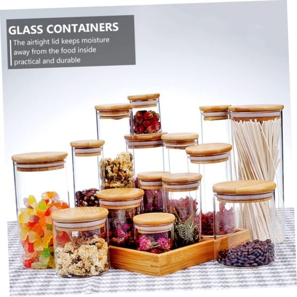 Ciieeo 2pcs Sealed Jar Mason Jar Food Jar Kitchen Canisters Sealed Food Canisters Coffee Bean Storage Jar Candy Containers Clear Containers Cookie Containers with Lids Tea Tins Can Glass - Image 6